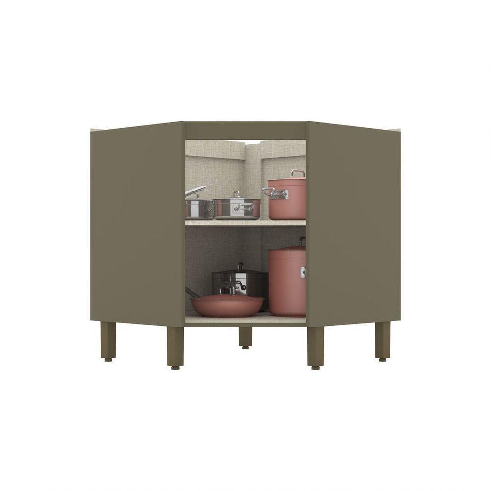 Balcão Canto Oblíquo 01 Porta Connect Henn Duna Com Cristal - 3