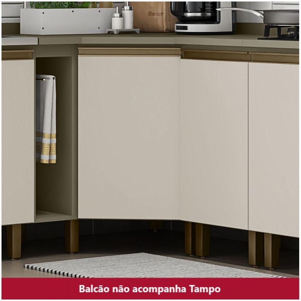 Balcão Canto Oblíquo 01 Porta Connect Henn Duna Com Cristal - 4