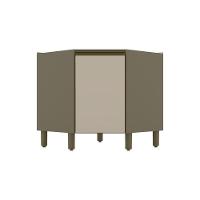 Balcão Canto Oblíquo 01 Porta Connect Henn Duna Com Cristal - 1