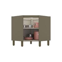 Balcão Canto Oblíquo 01 Porta Connect Henn Duna Com Cristal - 5