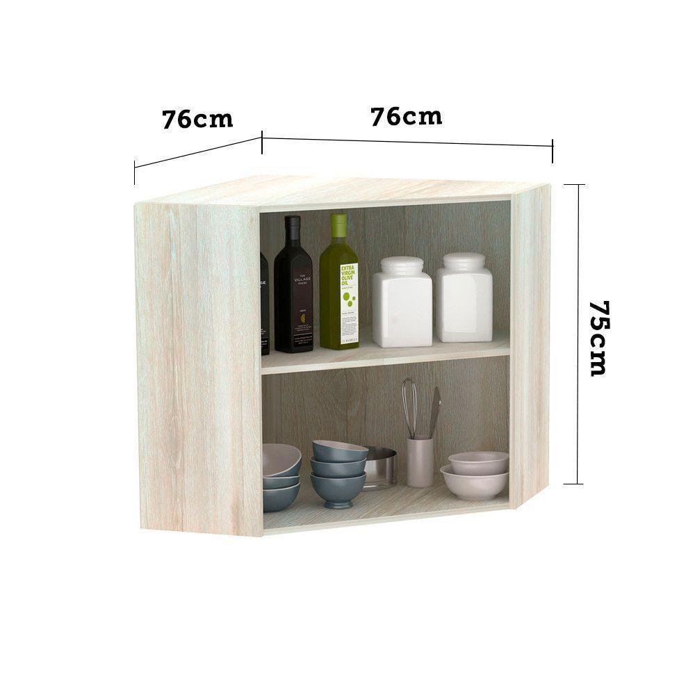 Armário De Canto Diagonal 2 Portas Lis Legno Crema C/Verde - 3