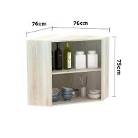 Armário De Canto Diagonal 2 Portas Lis Legno Crema C/Verde - 3