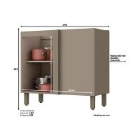 Balcão de Cozinha Canto Reto Connect 1 Porta s/ Tampo 84cm Duna/Cristal - Henn - 2