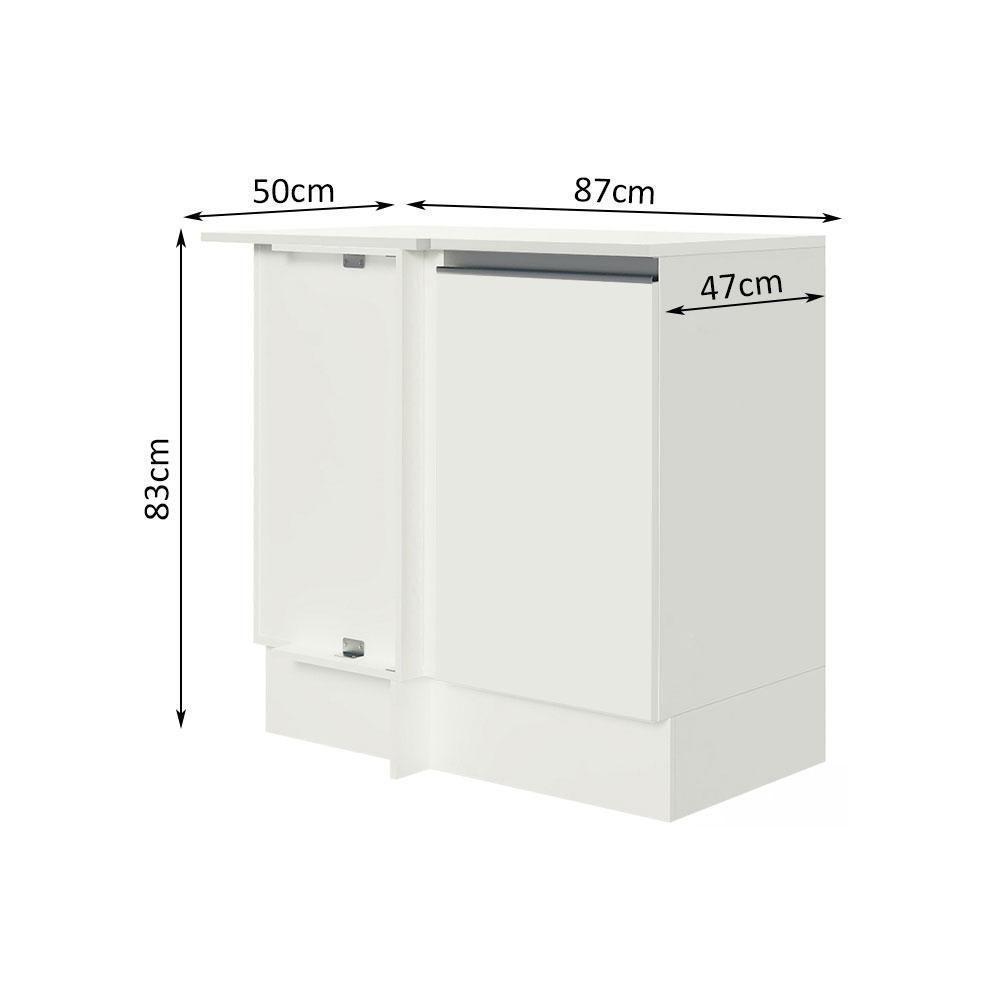 Balcão De Canto 100% Mdf Com Tampo Branco Smart Madesa Branco - 8