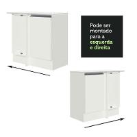 Balcão De Canto 100% Mdf Com Tampo Branco Smart Madesa Branco - 2