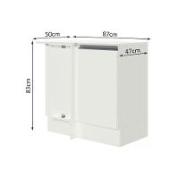 Balcão De Canto 100% Mdf Com Tampo Branco Smart Madesa Branco - 8