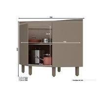 Balcão de Cozinha Canto Oblíquo Connect 1 Porta c/Tampo Duna/Cristal - Henn - 2