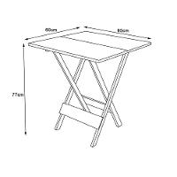Kit 4 Jogos De Mesa Com 4 Cadeiras De Madeira Dobravel 60X60 - Preto - Preto