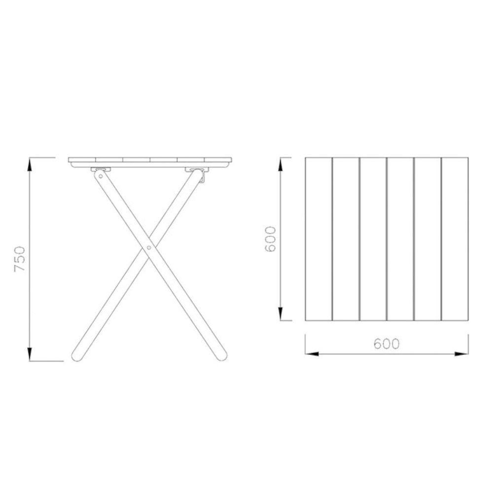 Conjunto De Mesa E Cadeiras Dobráveis Tramontina Beer Em Madeira Teca Castanho Escuro 3 Peças - 2