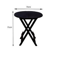 Kit 4 Jogos De Mesa Dobravel Com 4 Cadeiras Tampo Redondo 70X70 Preto - Preto - 2