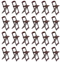 Kit 6 Jogos De Mesa Bistrô De Madeira Com 4 Cadeiras Dobravel Imbuia - Marrom - 4