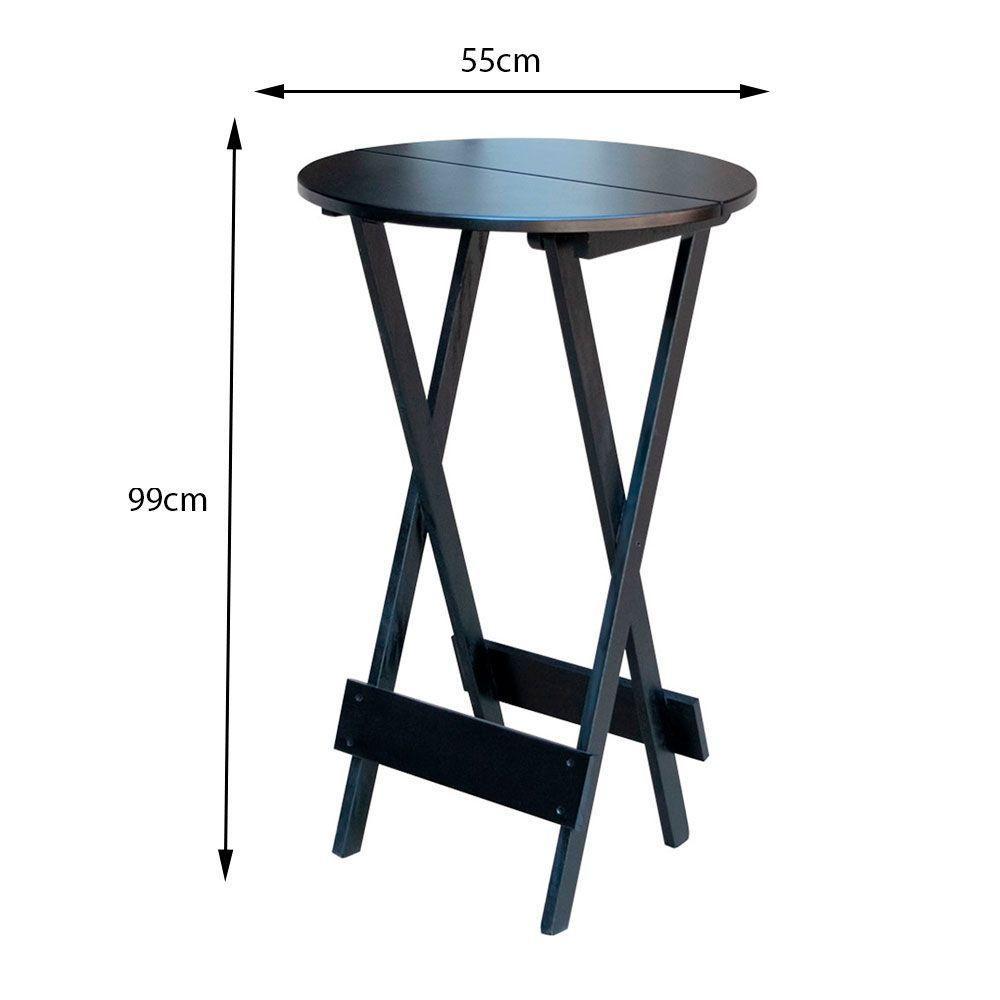 Kit 4 Jogos De Mesa Bistrô De Madeira Com 2 Cadeiras Dobravel Preto - Preto - 3