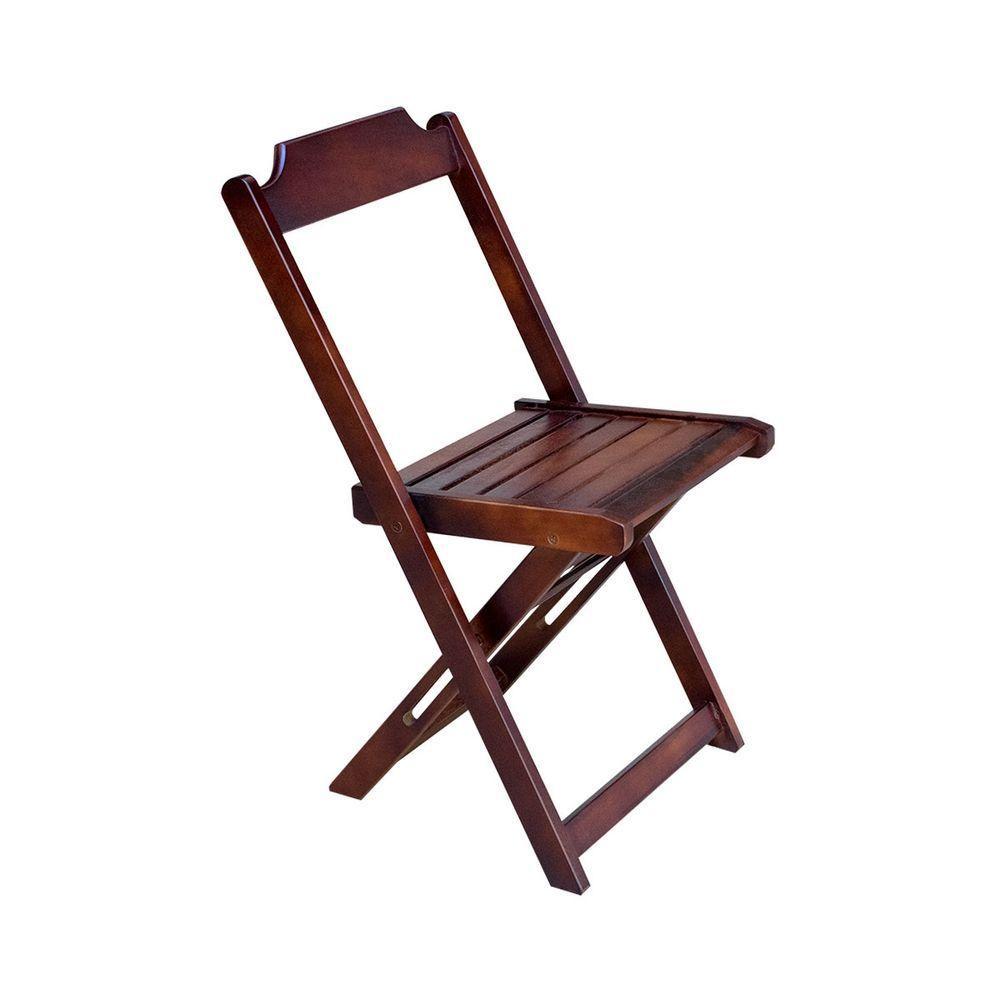 Kit 7 Jogos De Mesa Dobravel Com 6 Cadeiras De Madeira 120X70 Para Restaurante E Bar - Imbuia - 4