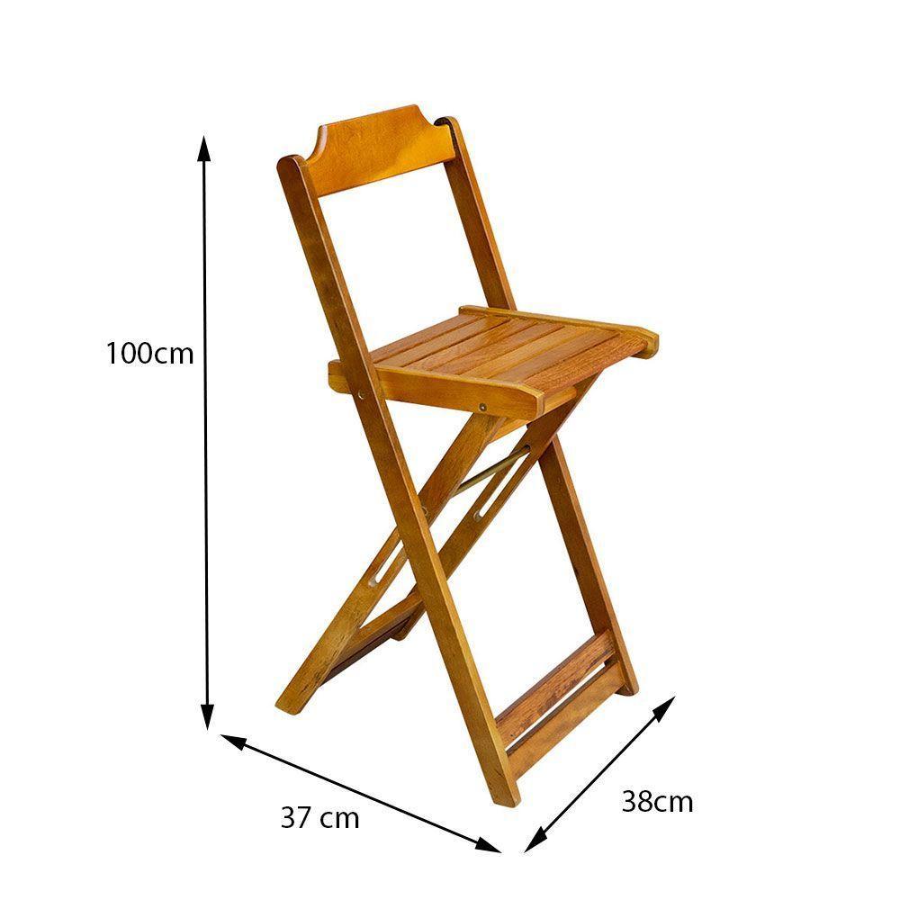 Jogo De Mesa Bistrô De Madeira Com 4 Cadeiras Dobravel Mel - Amarelo - 2