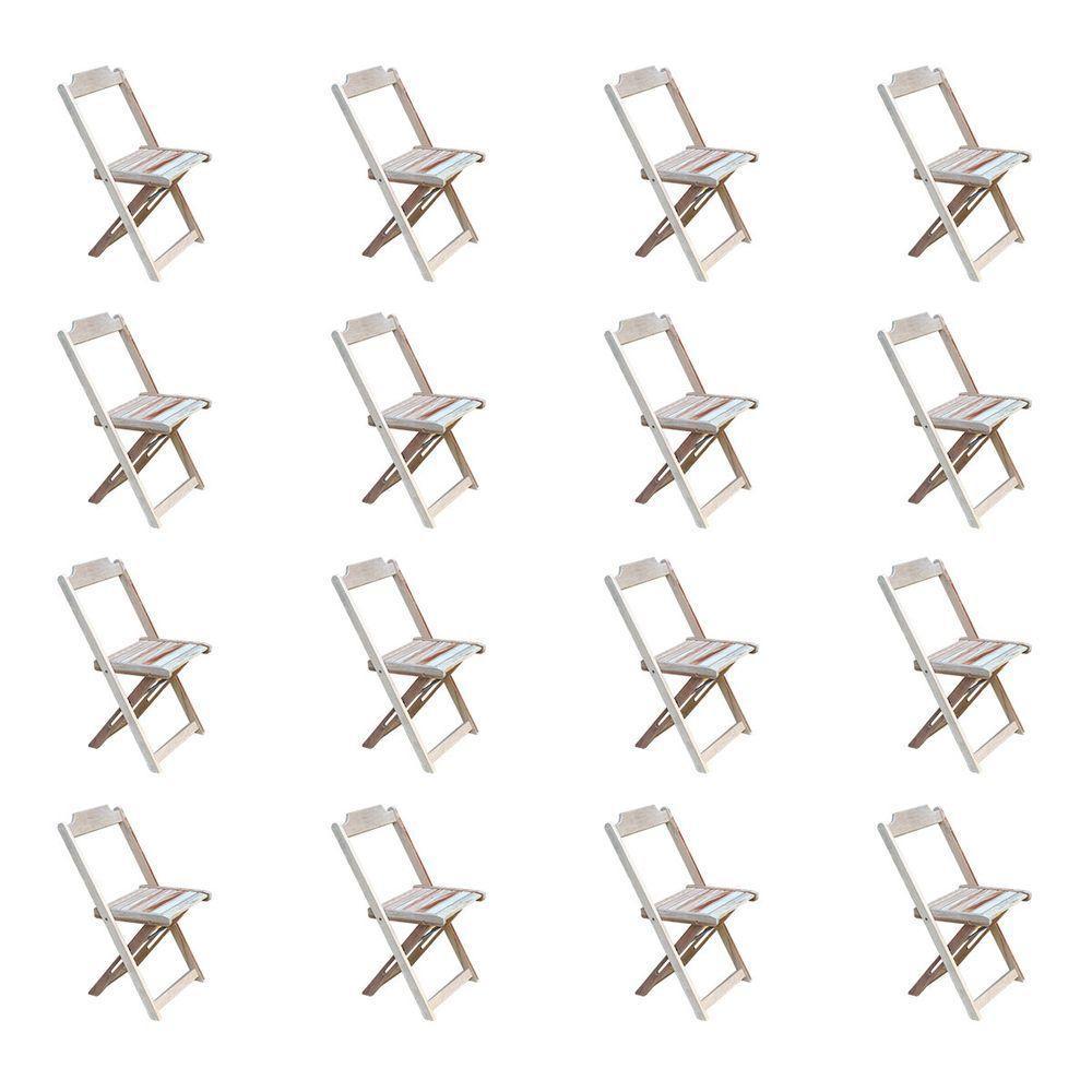 Kit 4 Conjuntos De Mesa Com 4 Cadeiras De Madeira Dobravel 120X70 Sem Pintura/Crua - Marrom - 4