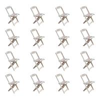 Kit 4 Conjuntos De Mesa Com 4 Cadeiras De Madeira Dobravel 120X70 Sem Pintura/Crua - Marrom - 4