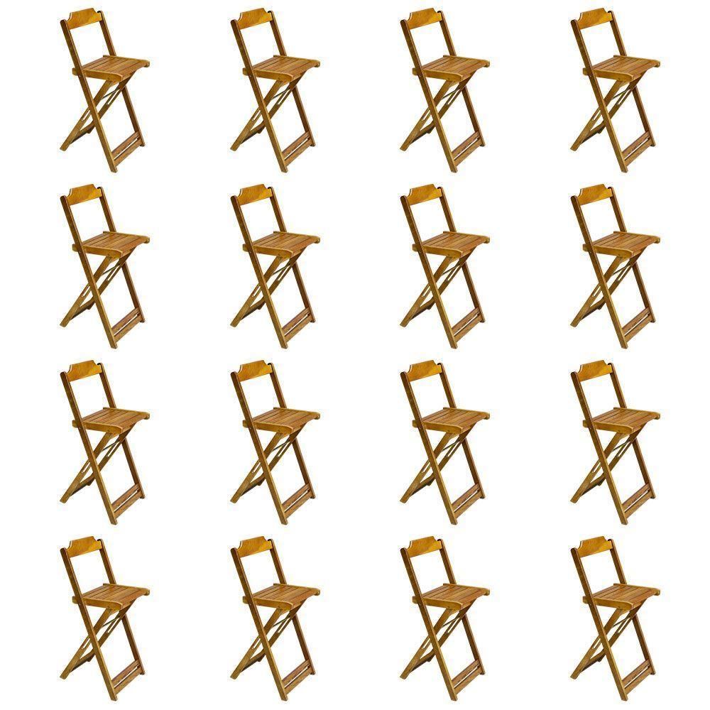 Kit 4 Jogos De Mesa Bistrô De Madeira Com 4 Cadeiras Dobravel Mel - Amarelo - 4