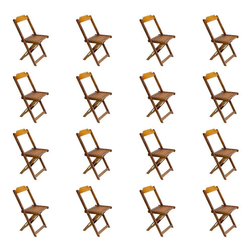 Kit 4 Conjuntos De Mesa Com 4 Cadeiras De Madeira Dobravel 120X70 Mel - Amarelo - 4