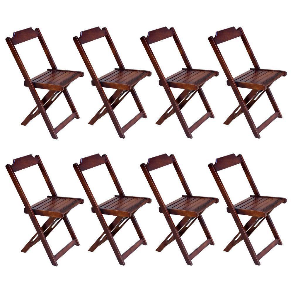Kit 2 Jogos De Mesa Com 4 Cadeiras De Madeira Dobravel 70X70 Móveis Guara - Imbuia - 4