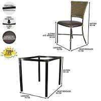 Jogo Mesa E 4 Cadeiras Fibra Pequi Com Marrom - 2