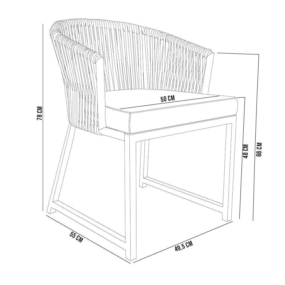 Kit Mesa Wine E 4 Cadeiras Área Externa Bethari D04 Bege - 6