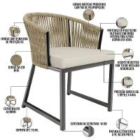 Kit Mesa Wine E 4 Cadeiras Área Externa Bethari D04 Bege - 8