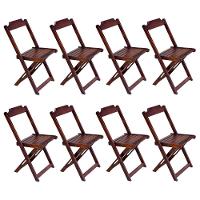 Kit 2 Jogos De Mesa Com 4 Cadeiras De Madeira Dobravel 120X70 - Imbuia - Marrom - 4