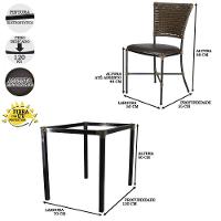 Jogo Mesa E 6 Cadeiras Fibra Argila Com Marrom - 2