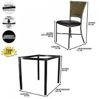 Jogo Mesa E 6 Cadeiras Fibra Pequi Com Preto - 3