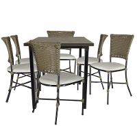 Jogo Mesa E 6 Cadeiras Fibra Pequi Com Branco Gelo - 1