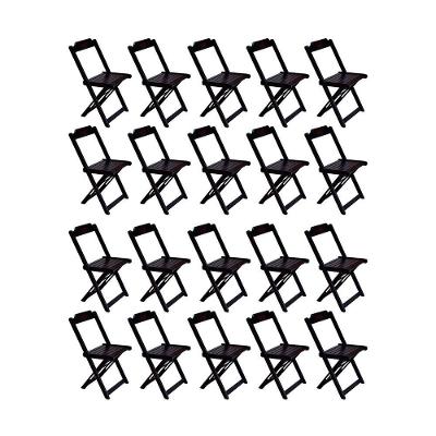 Kit 20 Cadeiras De Madeira Dobravel Tabaco - Marrom