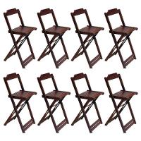 Kit 2 Jogos De Mesa Bistrô De Madeira Com 4 Cadeiras Dobravel Imbuia - Marrom - 7