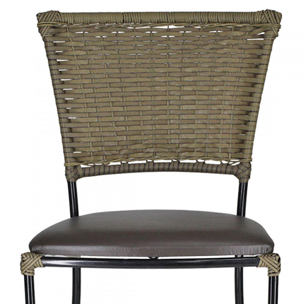 Jogo Mesa E 6 Cadeiras Fibra Pequi Com Marrom - 4