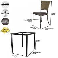 Jogo Mesa E 6 Cadeiras Fibra Pequi Com Marrom - 2