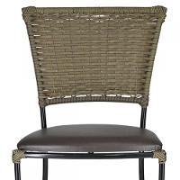 Jogo Mesa E 6 Cadeiras Fibra Pequi Com Marrom