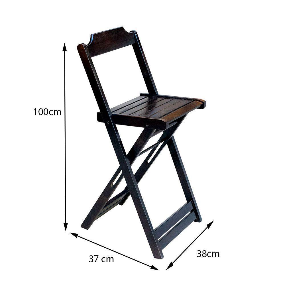 Kit 2 Jogos De Mesa Bistrô De Madeira Com 2 Cadeiras Dobravel Marrom - Marrom - 2