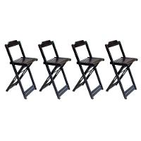 Kit 2 Jogos De Mesa Bistrô De Madeira Com 2 Cadeiras Dobravel Marrom - Marrom - 4