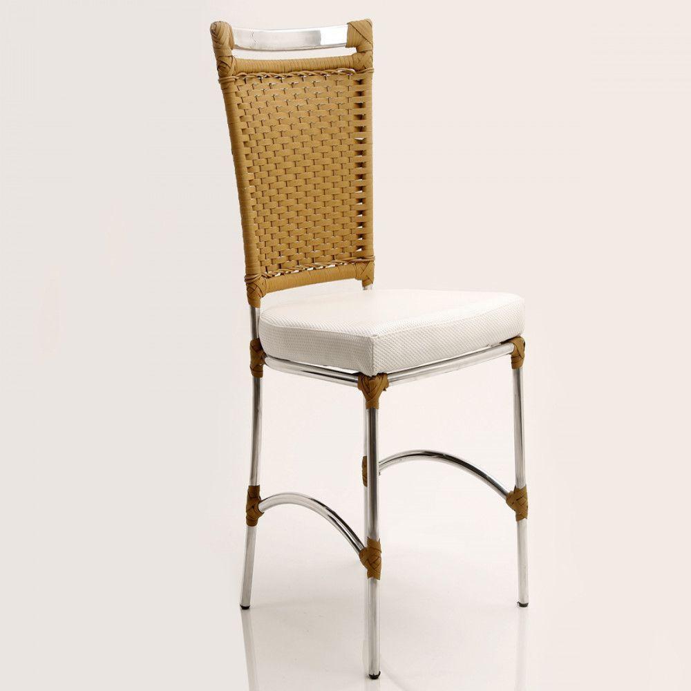 Jogo 8 Cadeiras Jk E Mesa Retangular Em Alumínio Argila - 2