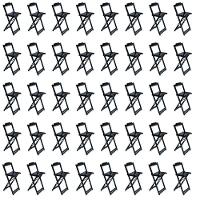 Kit 10 Jogos De Mesa Bistrô De Madeira Com 4 Cadeiras Dobravel Preto - Preto - 4