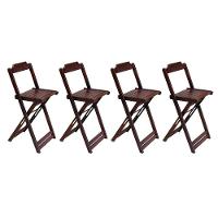 Kit 2 Jogos De Mesa Bistrô De Madeira Com 2 Cadeiras Dobravel Imbuia - Marrom - 4