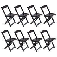 Kit 2 Jogos De Mesa Com 4 Cadeiras De Madeira Dobravel 120X70 - Marrom - Marrom - 4