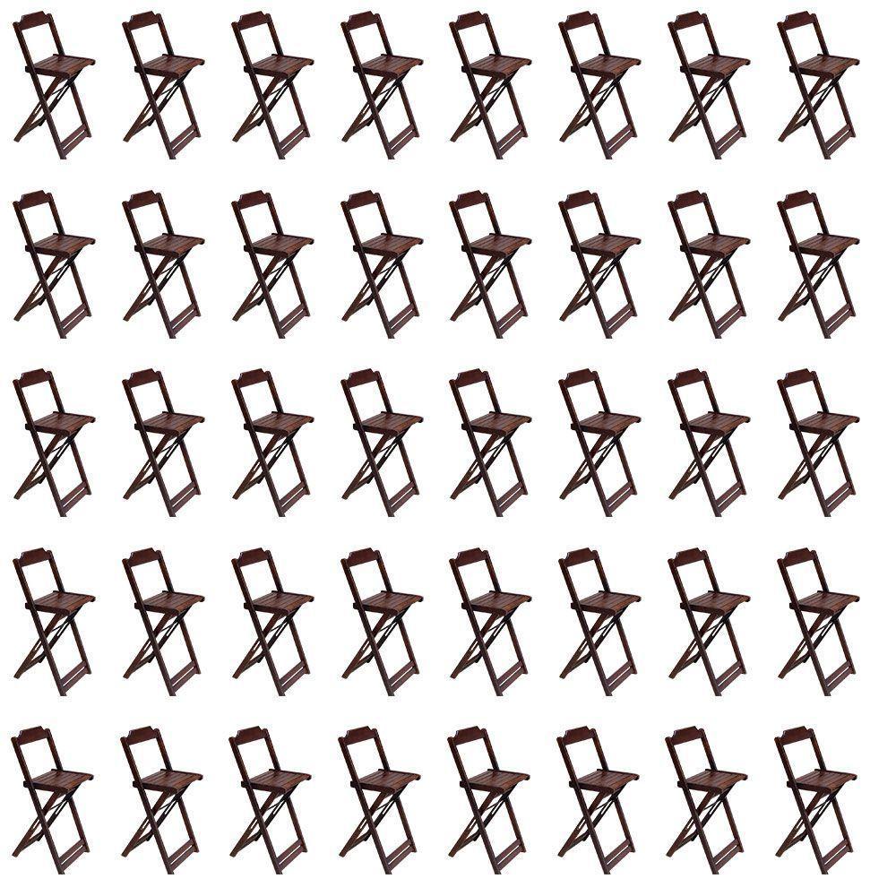 Kit 10 Jogos De Mesa Bistrô De Madeira Com 4 Cadeiras Dobravel Imbuia - Marrom - 4