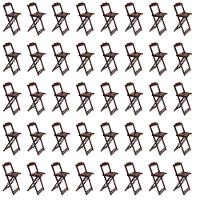 Kit 10 Jogos De Mesa Bistrô De Madeira Com 4 Cadeiras Dobravel Imbuia - Marrom - 4