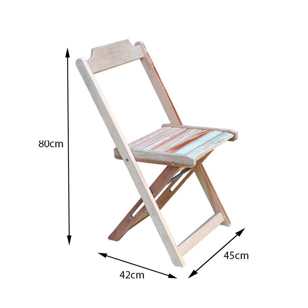 Kit 4 Conjuntos De Mesa Dobravel Com 2 Cadeiras De Madeira 70x70 Ideal Para Bar E Restaurante - Sem - 3