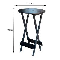 Jogo De Mesa Bistrô De Madeira Com 2 Cadeiras Dobravel Preto - Preto - 3