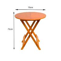 Kit 4 Conjuntos De Mesa Dobravel 70X70 Tampo Redondo Em Madeira Padrao Com 4 Cadeiras - Mel - Marrom - 4