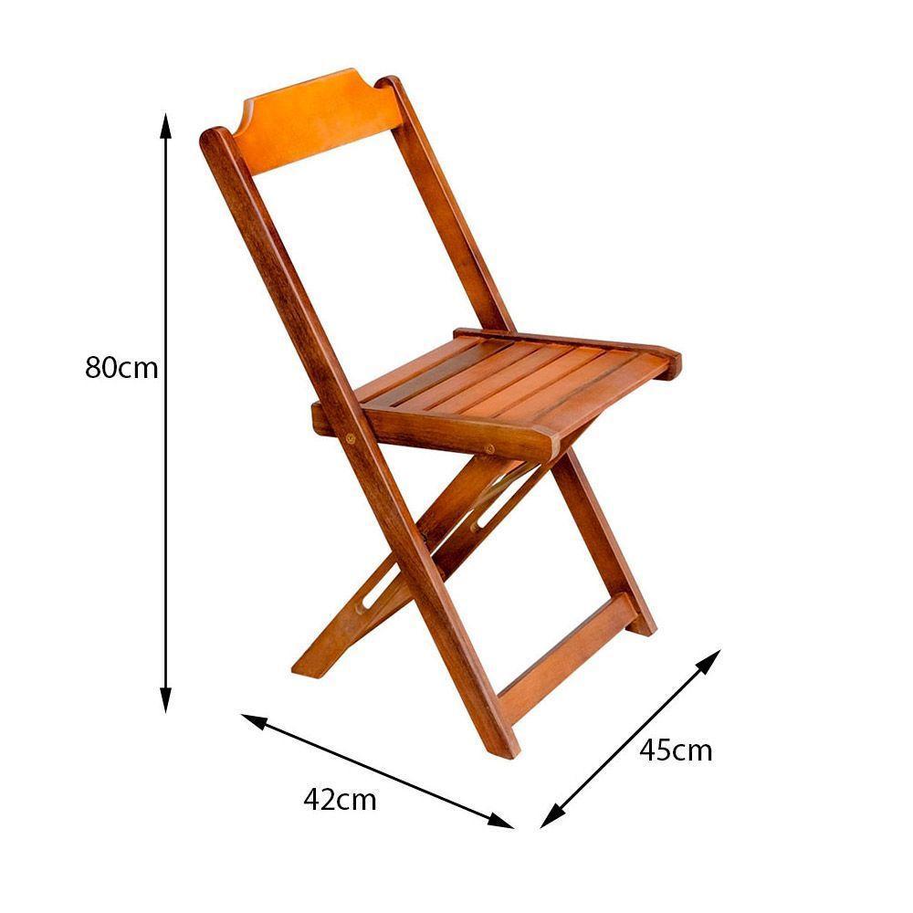 Kit 9 Conjuntos De Mesa Dobravel Com 2 Cadeiras De Madeira 70X70 Para Restaurante E Bar - Mel - 3