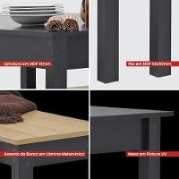 Mesa De Jantar Ditália 2bancos Ja-220+ja-225 Cor:preto Preto