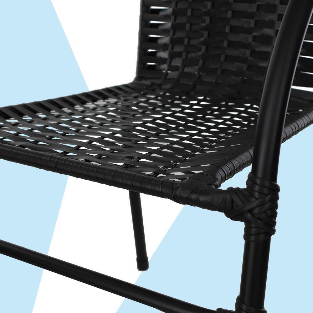 Conjunto De Mesa Com Tampo 4 Cadeiras Happy Hour Empilhável Preta - 2