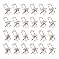 Kit 6 Conjuntos De Mesa Com 4 Cadeiras De Madeira Dobravel 120X70 Sem Pintura/Crua - Marrom - 7